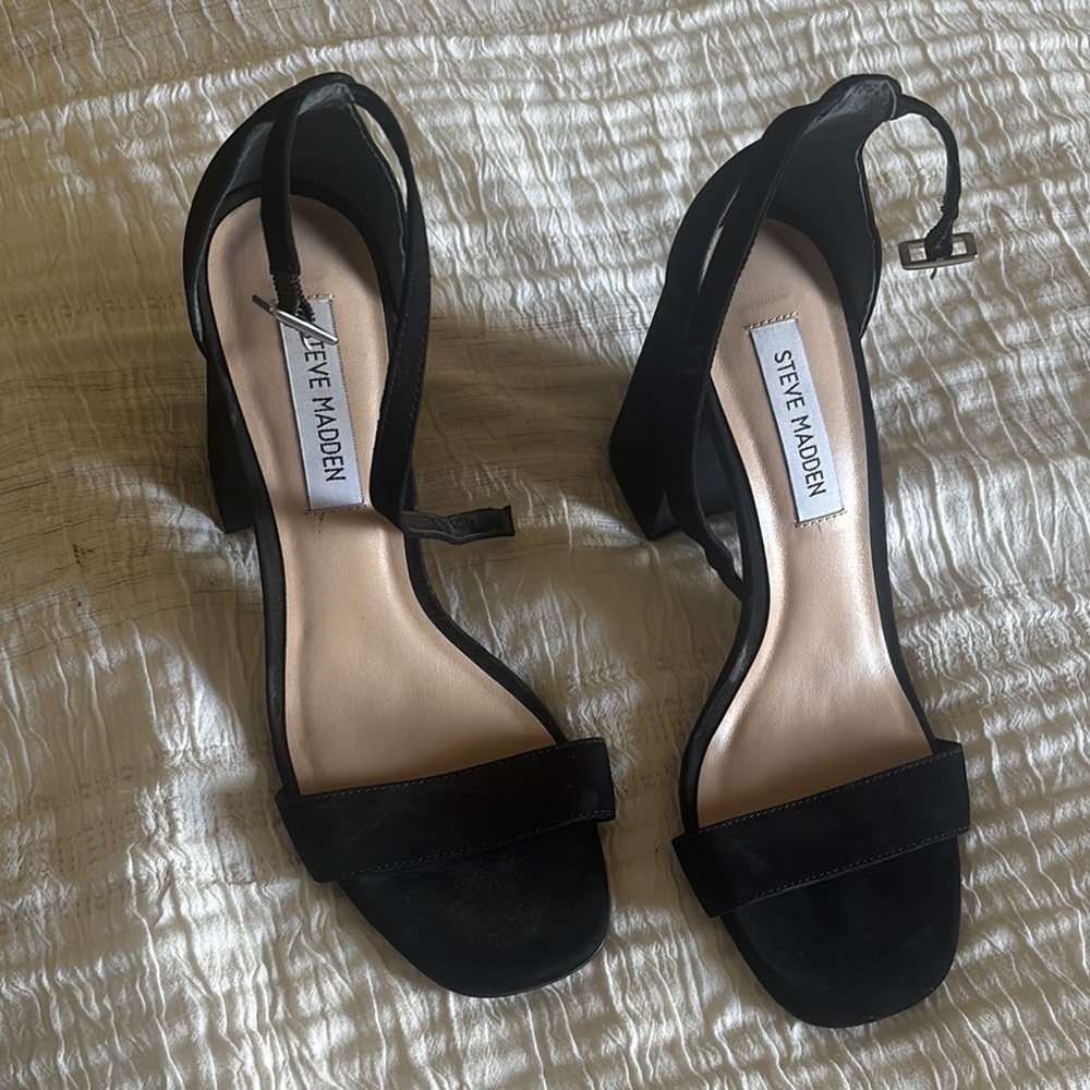 Steve Madden Black Strappy Heels